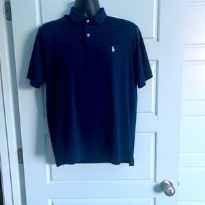 Men’s Polo Ralph Lauren Performance Shirt, Short Sleeve, Navy; excellent cond.